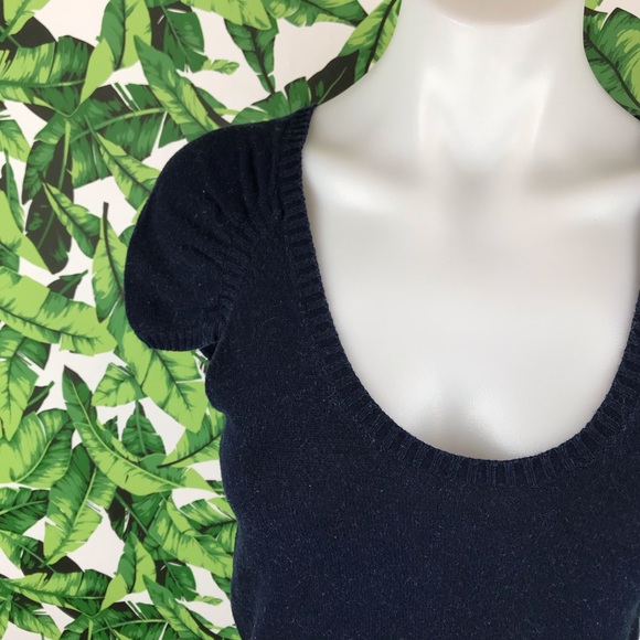 5 for $25 BCBGMAXAZRIA Blue Short Sleeve Sweater - Picture 3 of 8